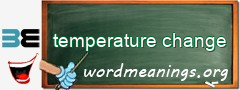 WordMeaning blackboard for temperature change